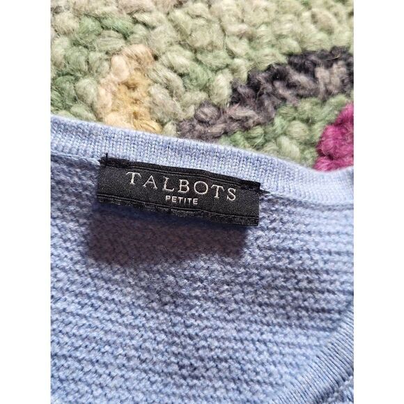 Talbots Textured Open Front Sweater Jacket Cardigan Blue Women's XS - Picture 3 of 6